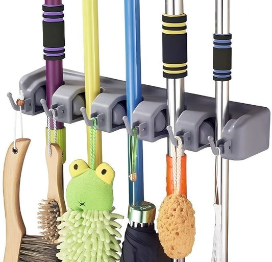 wall mounted mop and broom holder organizer