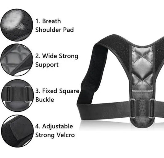Key features of an adjustable posture corrector belt with back brace and shoulder support